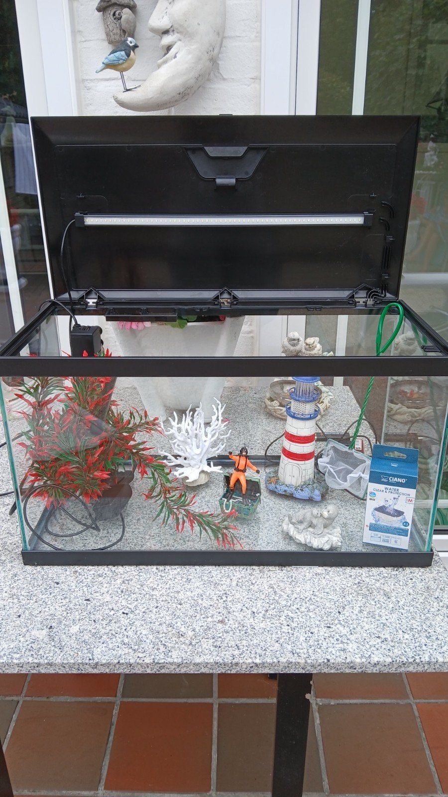 aquarium met filter en verlichting afm 60x30 60liter, Dieren en Toebehoren, Vissen | Aquaria en Toebehoren, Ophalen, Filter