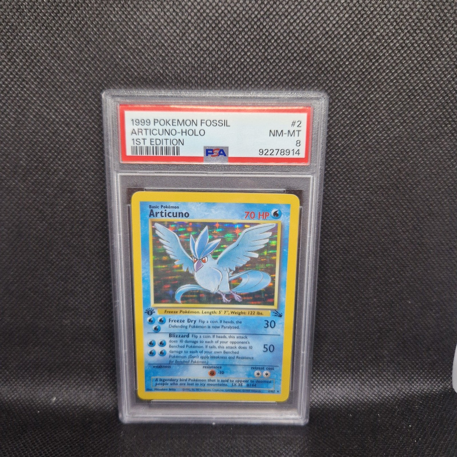 Articuno Holo 1ère édition Fossil PSA 8, Enlèvement ou Envoi