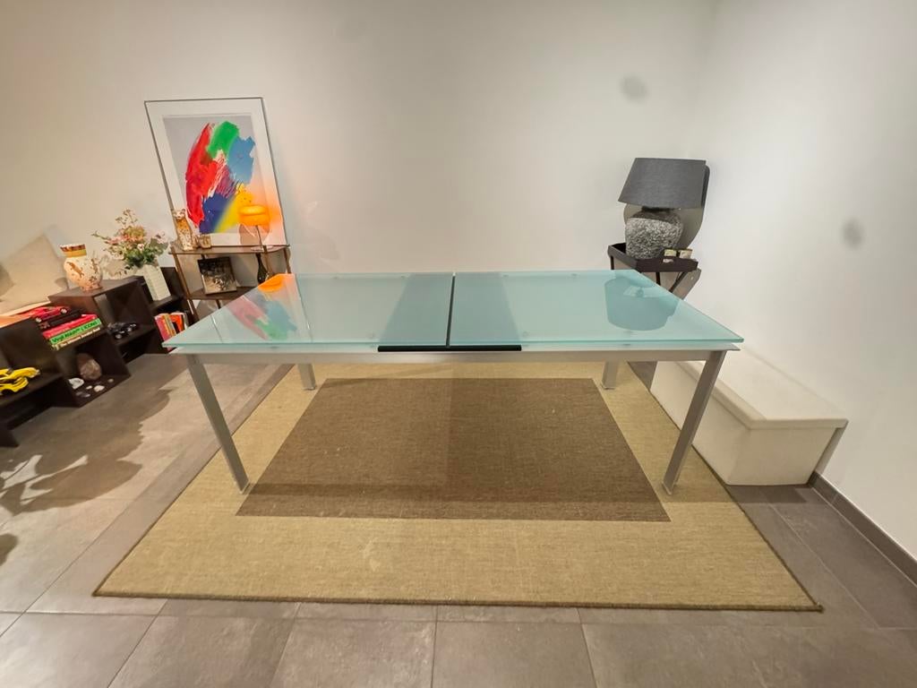 Table design extensible B&B Italia, Paolo Piva, Italiaanse modernistische designstijl, Verre, Enlèvement, Utilisé