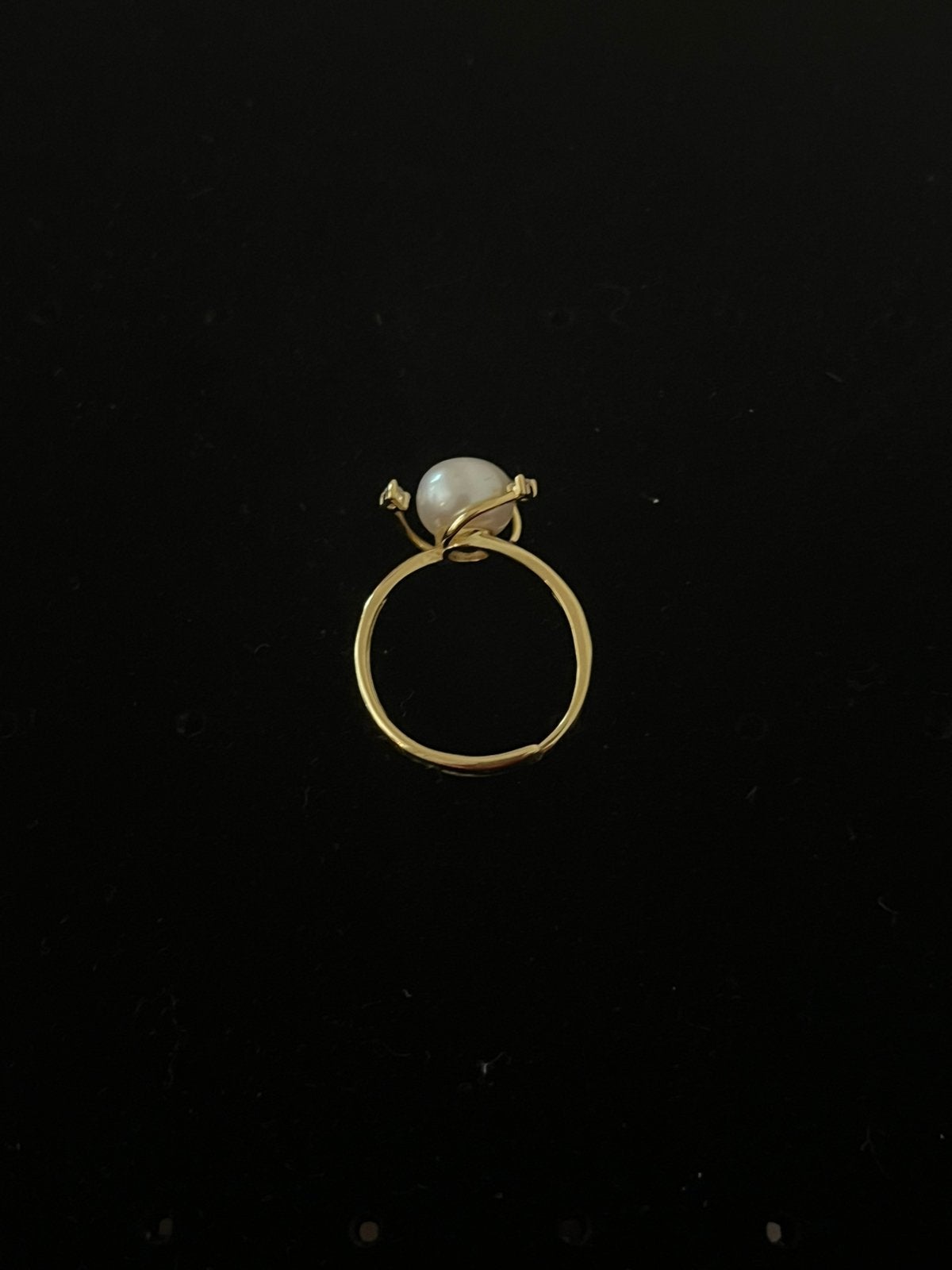 925 zilveren verstelbare parelring met zirkonia, Handtassen en Accessoires, Ringen, 20 of groter, Heer, Nieuw, Ophalen of Verzenden