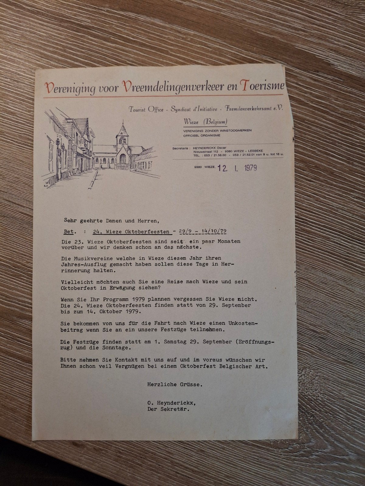 brief oktoberfeesten wieze, Ophalen of Verzenden