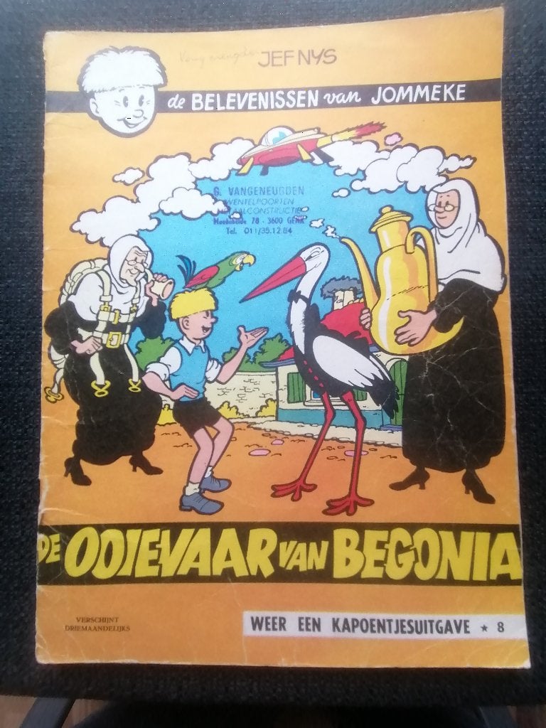 Jommeke album nr.8: De ooievaar van Begonia (aantal: 3), Jef Nys., Meerdere stripboeken, Ophalen, Gelezen