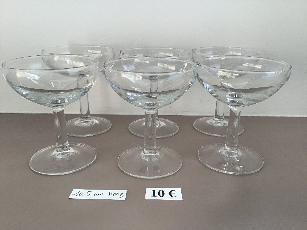 15 tal sets van 6 cava glazen, Ophalen of Verzenden, Zo goed als nieuw, Glas