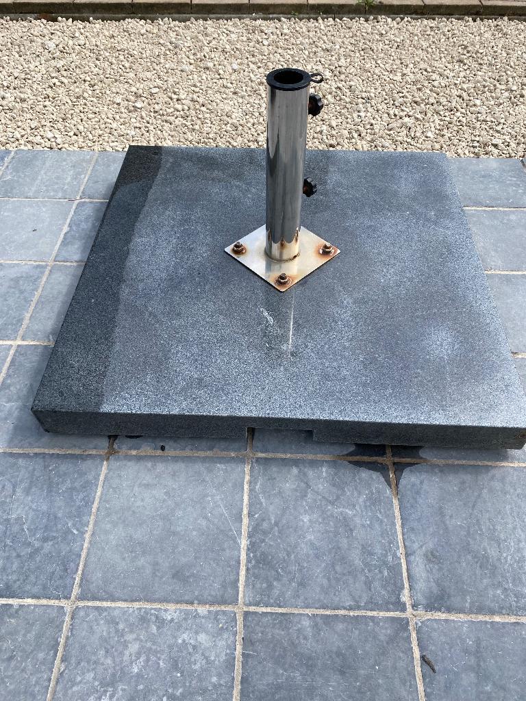 Parasolvoet graniet 70x70, Tuin en Terras, Ophalen, Zo goed als nieuw, Meer dan 4 meter, Parasolvoet