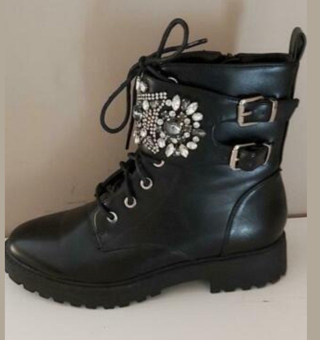 Prachtige laarsjes met strass 38..., Zwart, Bestelle, Lage of Enkellaarzen, Nieuw