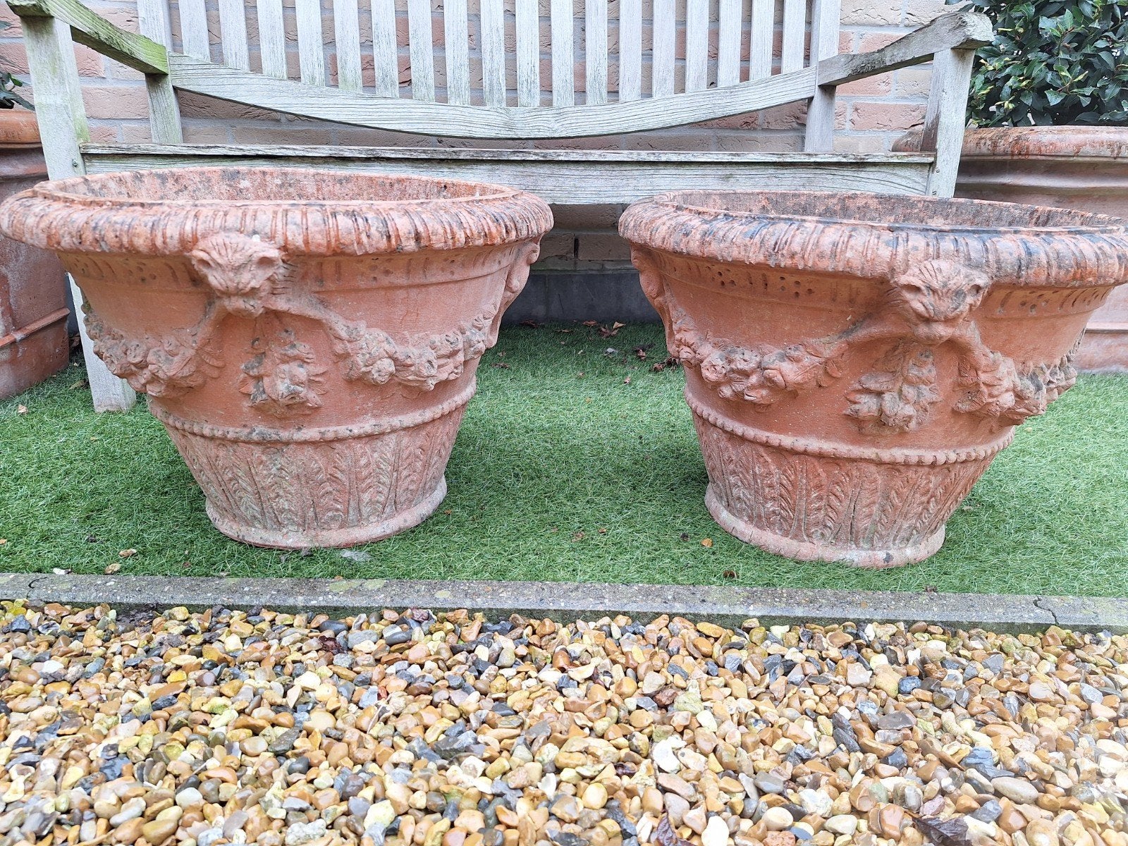 Koppel exclusieve bloempotten, Tuin en Terras, Ophalen, Terracotta
