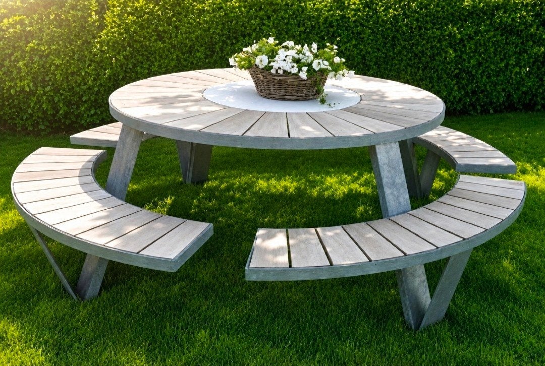 Extremis Pantagruel Tuintafel met draaibaar middenstuk, Tuin en Terras, Ophalen, Hout