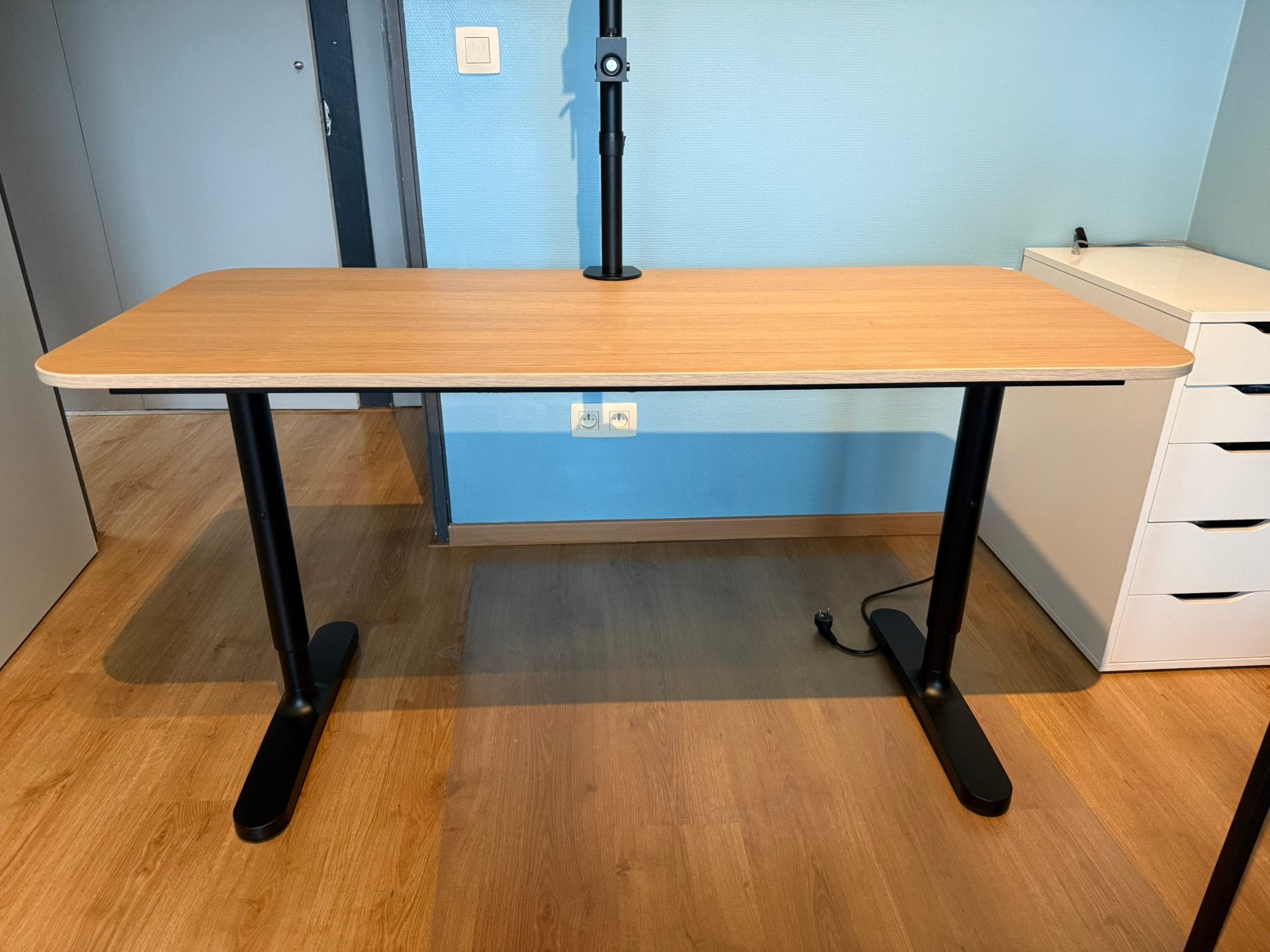 Bureau 140x60, Maison & Meubles, Bureaux, Enlèvement, Utilisé, 140 cm, Réglable en hauteur