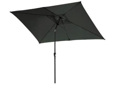 Grijze parasol, zo goed als nieuw, maar 3x open geweest, Tuin en Terras, Ophalen, Zo goed als nieuw