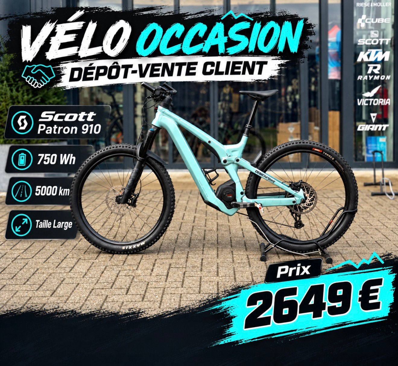 Vtt électrique Scott Patron ful-suspendu Large, VTT tout suspendu, Enlèvement