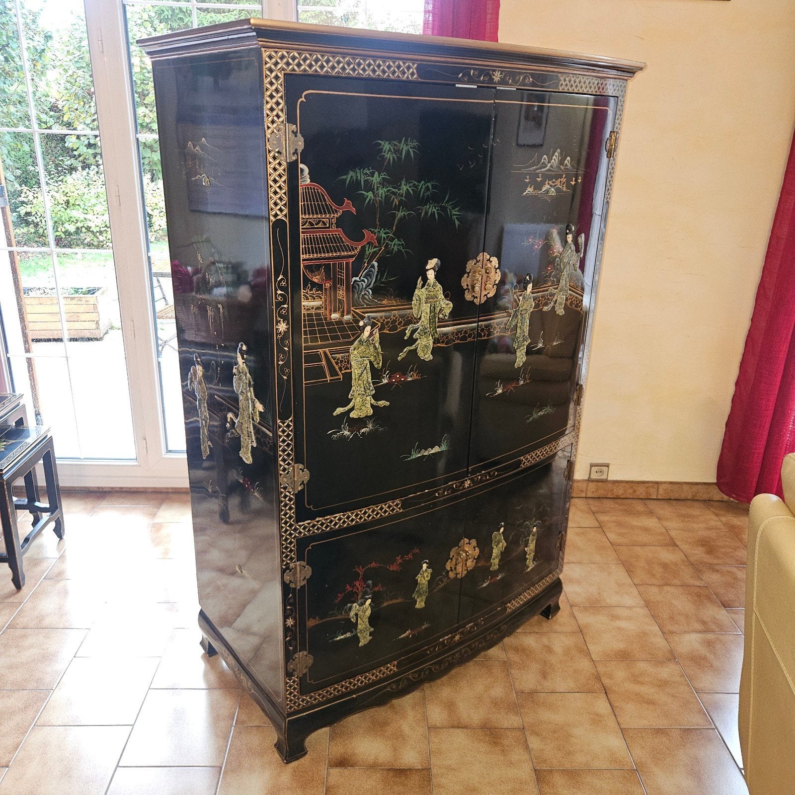 Superbe étui chinois laqué noir — Style oriental, Enlèvement