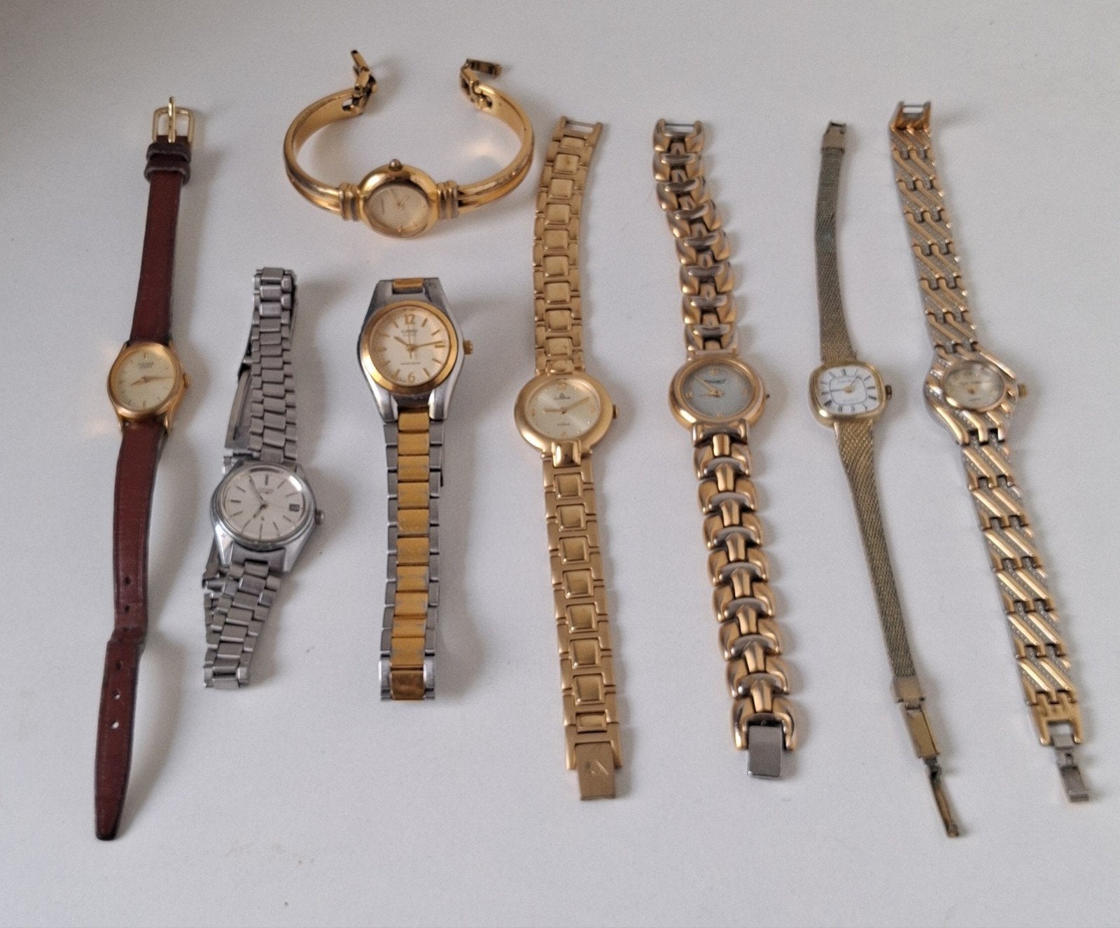 Set van 8 vintage dameshorloges - niet getest, Citizen - Cas, Handtassen en Accessoires, Horloges | Dames, Ophalen of Verzenden