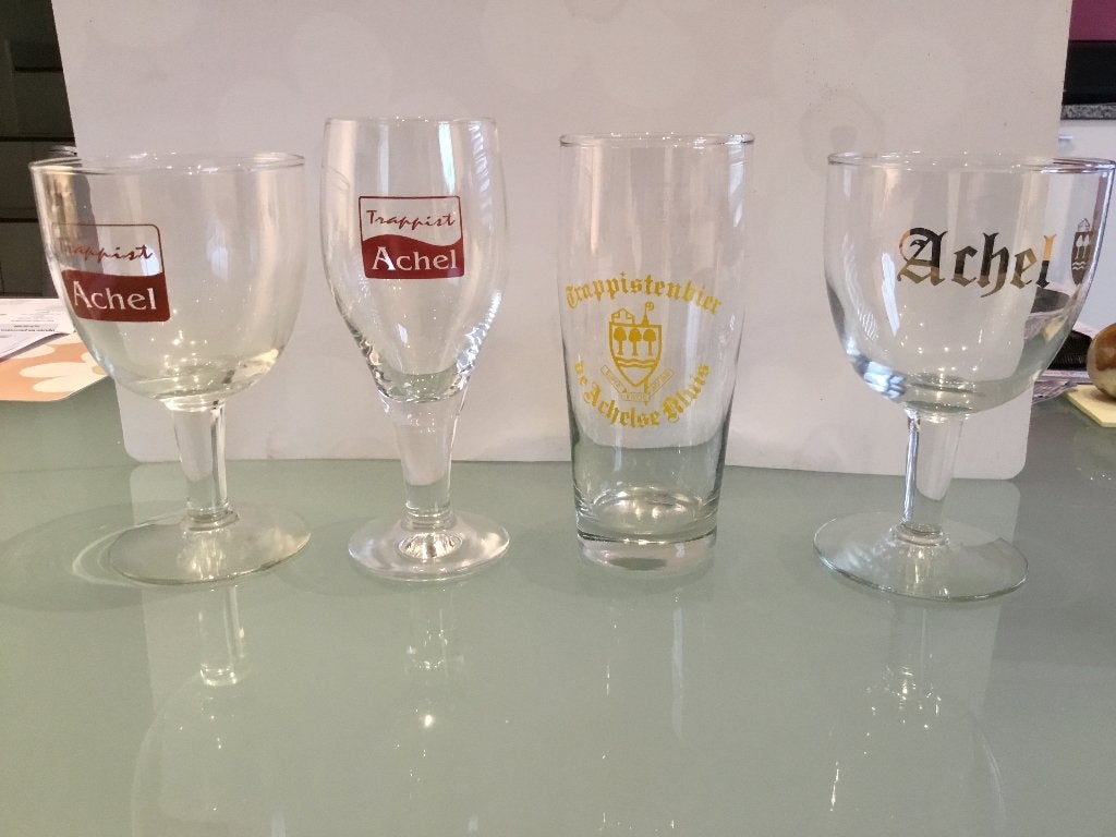 4 verres trappistes achel, Ophalen of Verzenden, Zo goed als nieuw