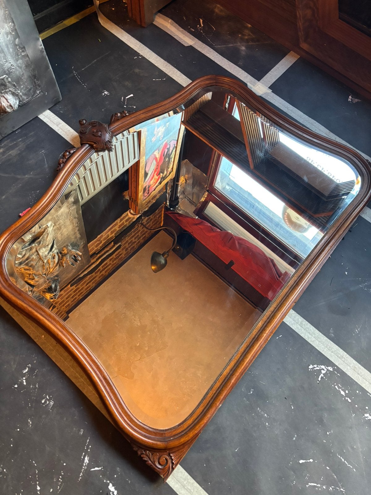 Miroir style Louis-Philippe (1930/1950, Enlèvement, Rectangulaire, 100 à 150 cm, Moins de 100 cm
