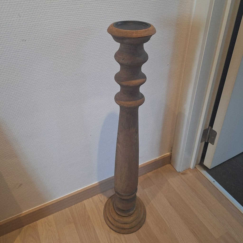 Houten staande Kandelaar 75 cm, Ophalen, Zo goed als nieuw, Hout, Kandelaar