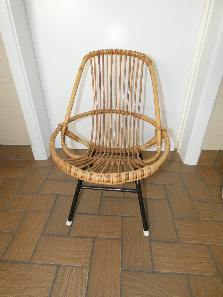 rotan stoel kinderstoel, Huis en Inrichting, Stoelen, Ophalen, Gebruikt, Bruin, Eén