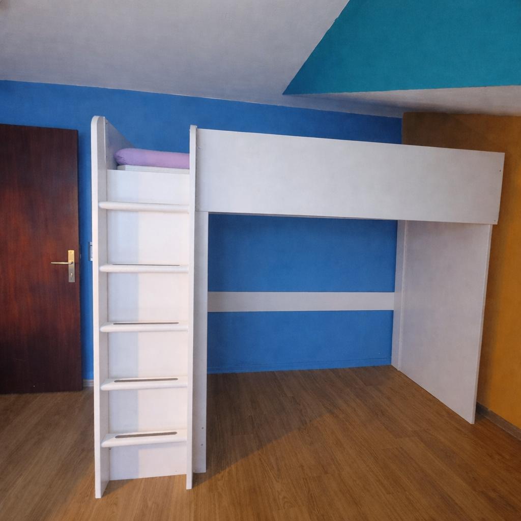 IKEA SMÅSTAD hoogslaper met kast + matras & topper, Ophalen, Gebruikt, Hoogslaper