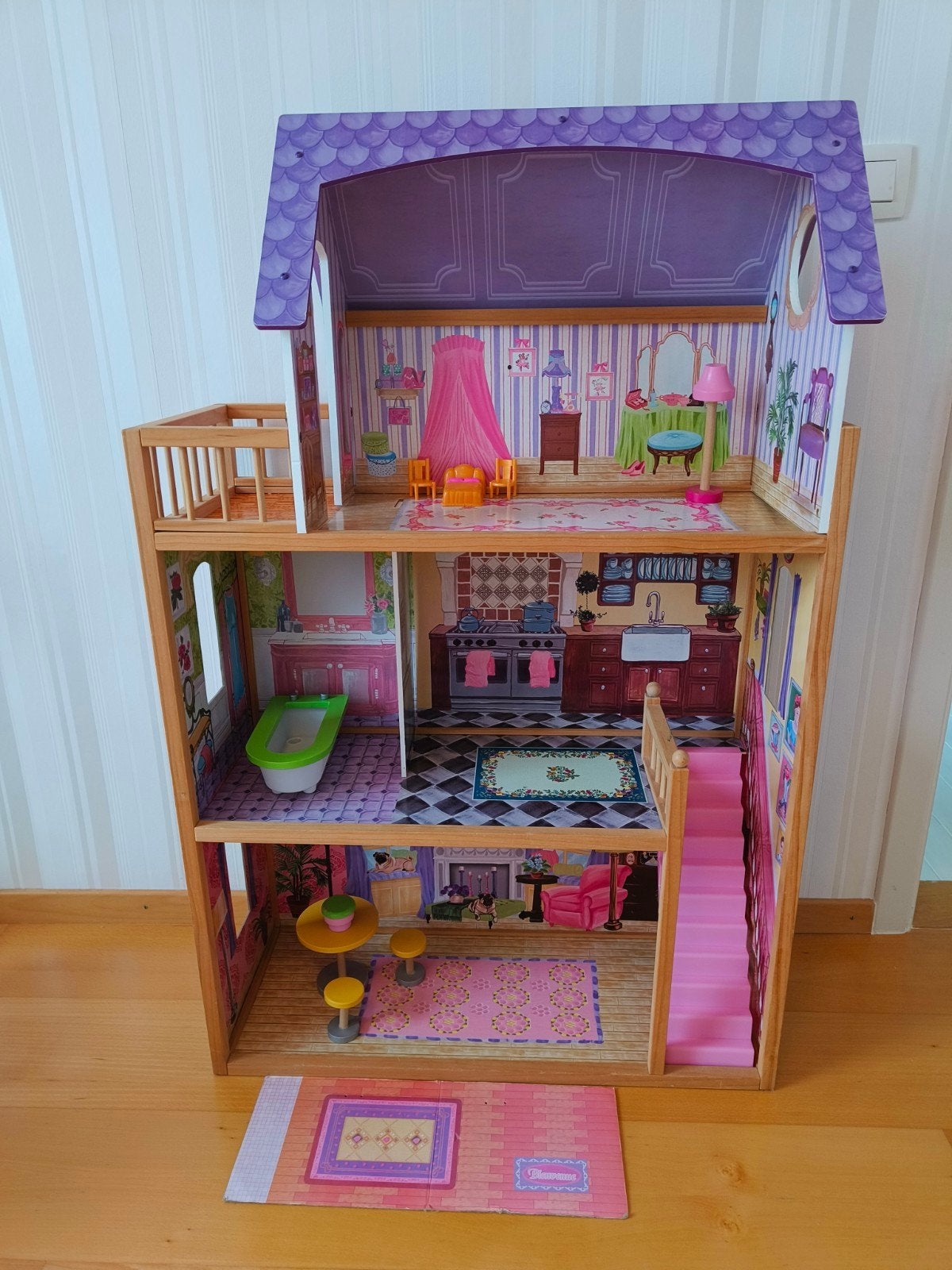 groot houten poppenhuis 73x30x114 cm in heel goede staat, Ophalen, Gebruikt, Poppenhuis