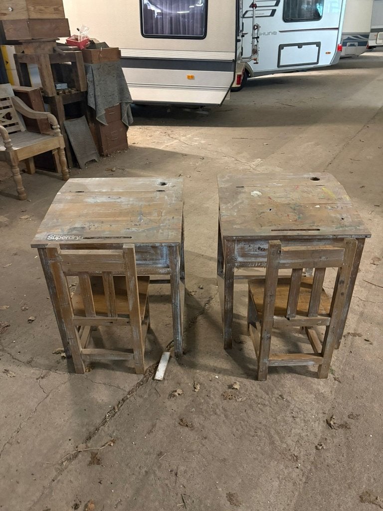 lessenaar kind / kinderbureau - 2 stuks, 60 cm, Vintage, Utilisé, Bureau enfant