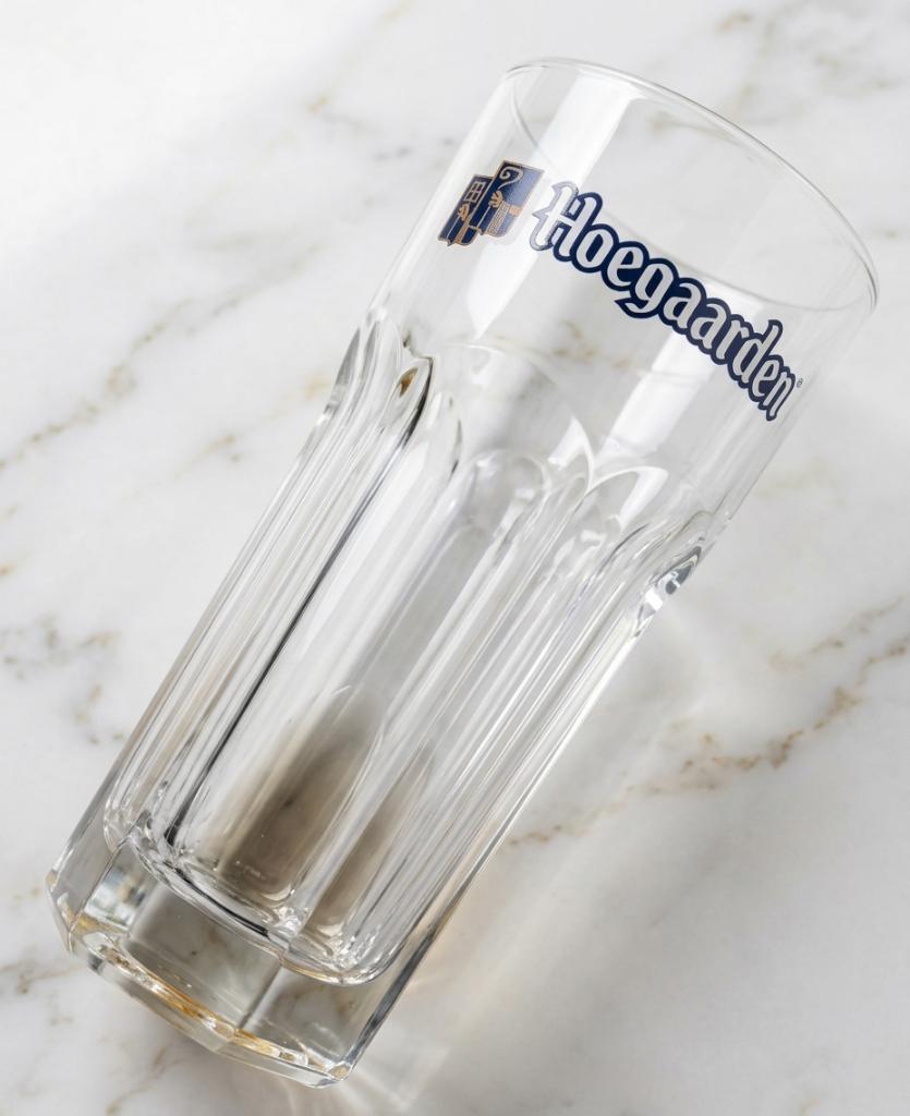 keuken vintage Hoegaarden bierglas, Verzamelen, Ophalen of Verzenden, Nieuw, Bierglas