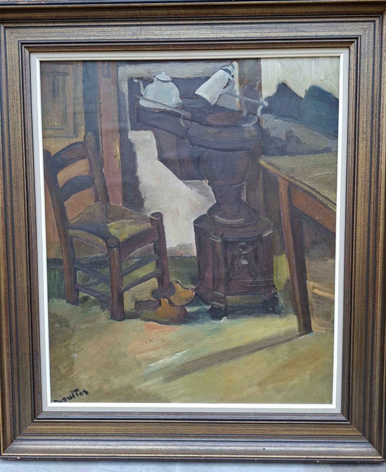 DE SUTTER Jules "Leuvense stoof" olie op paneel