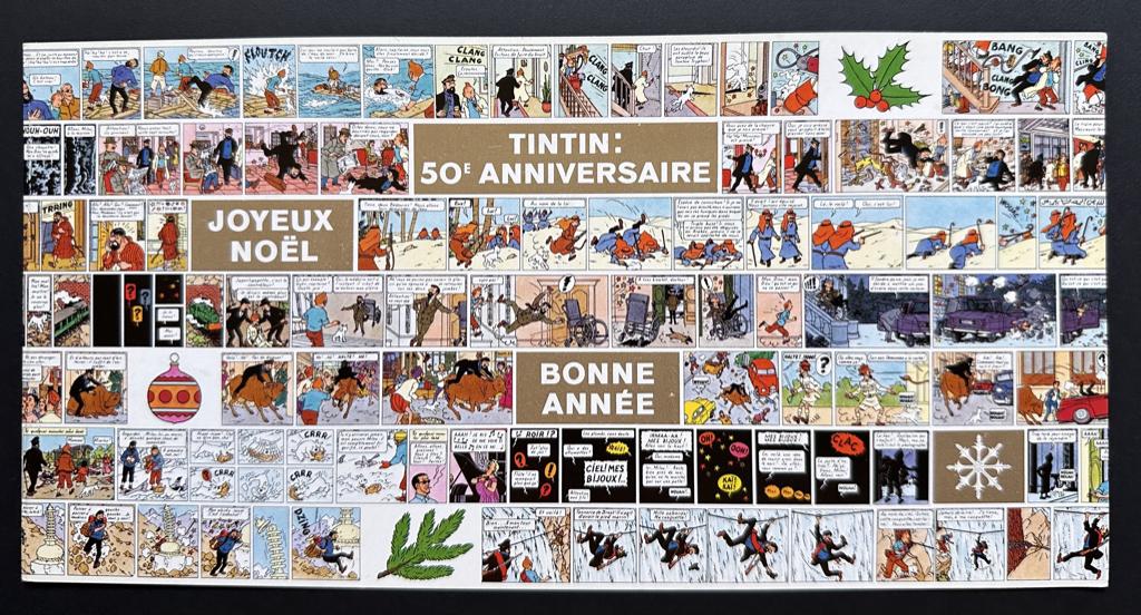 Hergé - Zeldzame prototype wenskaart uit 1974 - Strip-serie, Verzamelen, Overige Verzamelen, Nieuw, Ophalen of Verzenden