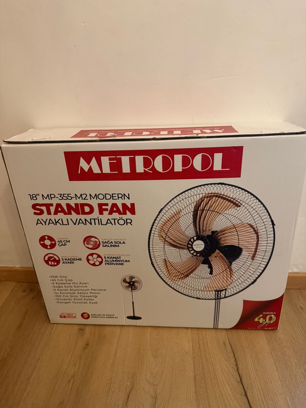 Ventilateur sur pied METROPOL 150 cm – 75W – neuf, Electroménager, Enlèvement ou Envoi, Comme neuf