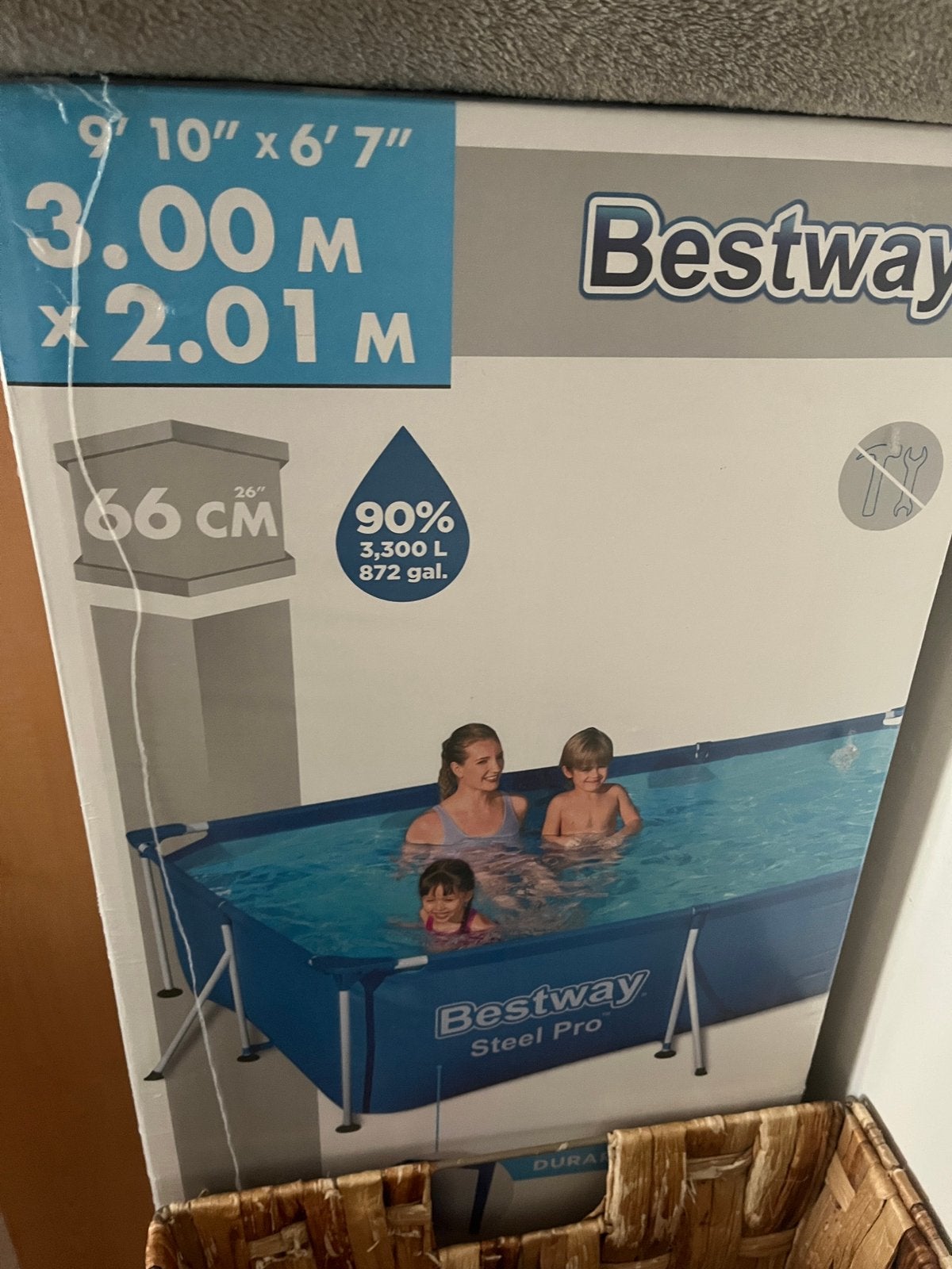 Buitenzwembad zwemmen tuin 3300liter, Ophalen, Zo goed als nieuw, Rechthoekig