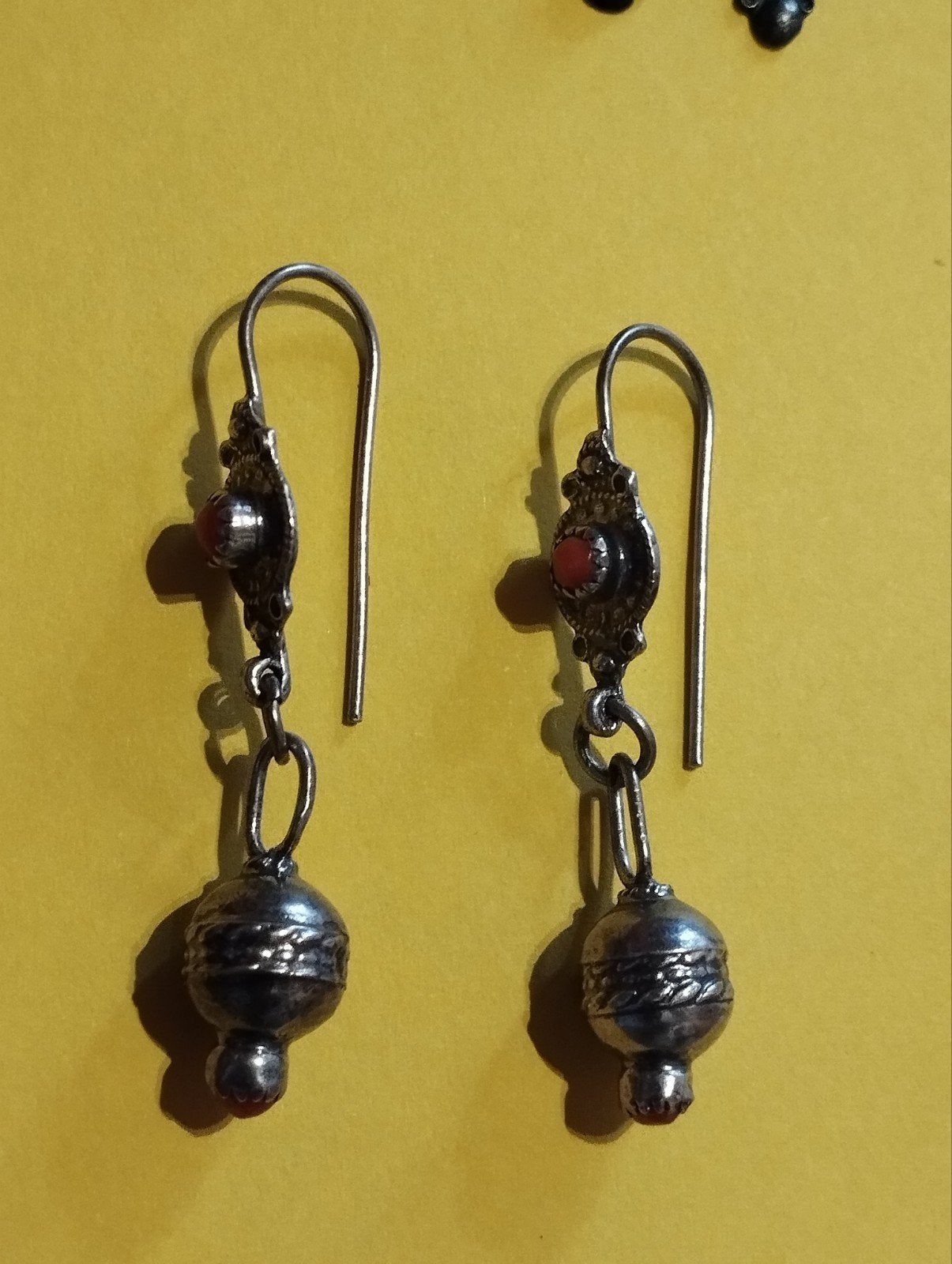 Boucles d'oreilles kabyle, Bijoux, Sacs & Beauté, Rouge, Argent