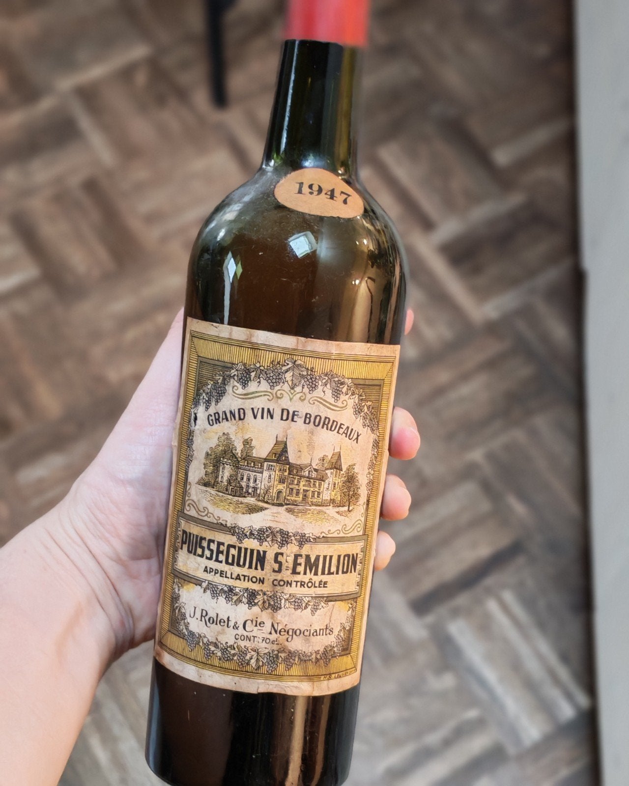 Wijn Puissegin St Emilion (appellation controlee) 1947, Collections, Vins, Neuf, Pleine, Enlèvement, Vin rouge