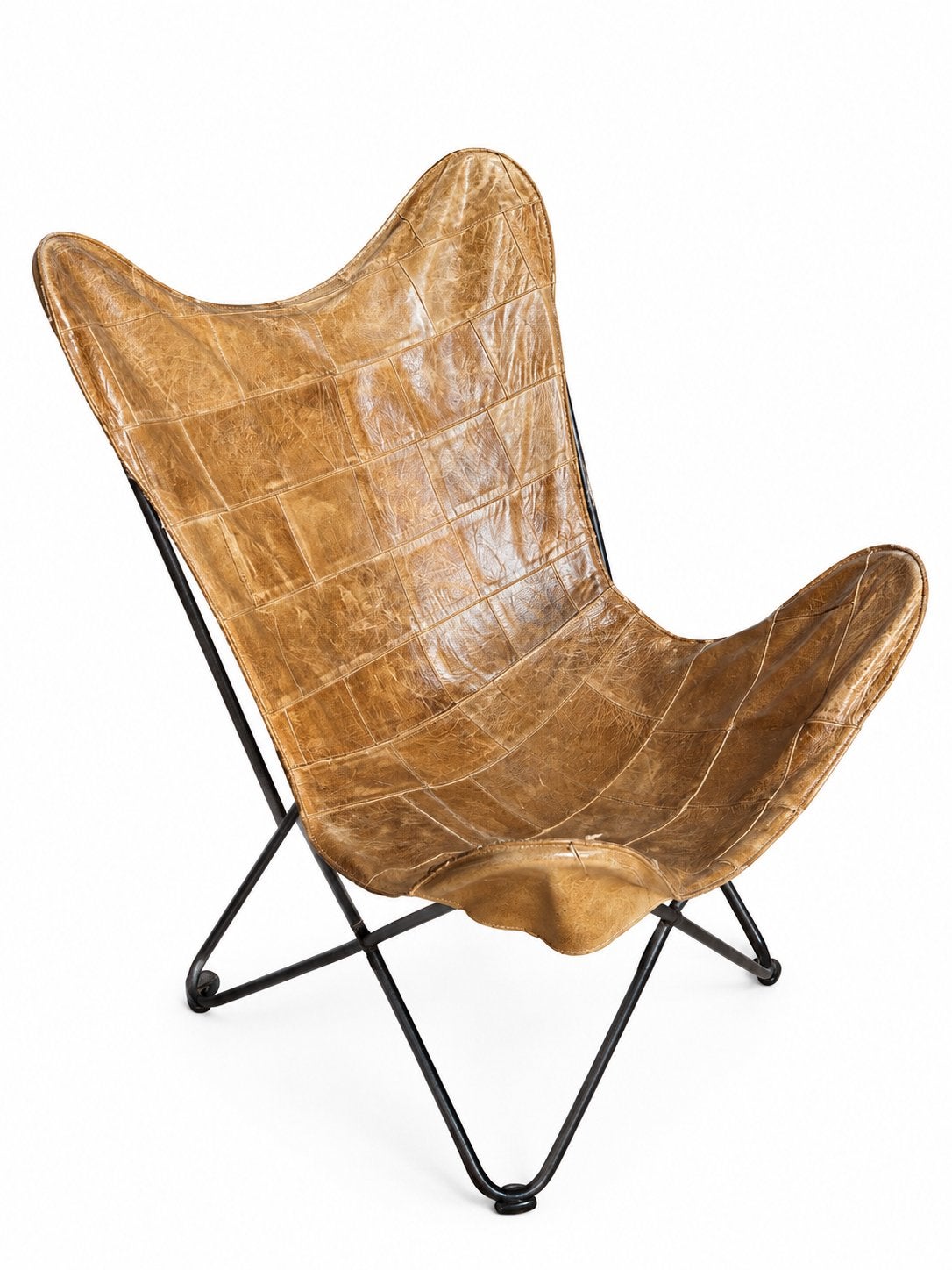 Paiee de fauteuil papillons en cuir marron, Maison & Meubles, Enlèvement, Utilisé, Une personne, Cuir