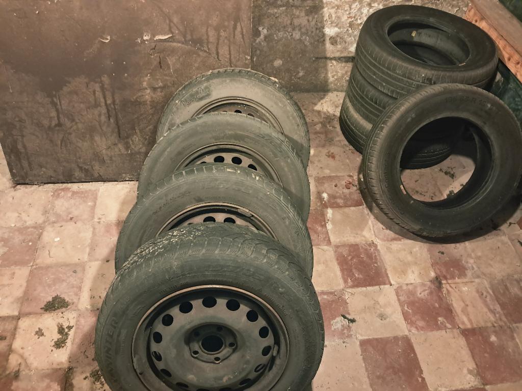 Set van 4 stalen velgen, met Continental zomerbanden., Auto-onderdelen, Banden en Velgen, Ophalen, Gebruikt, 15 inch, Velg(en)