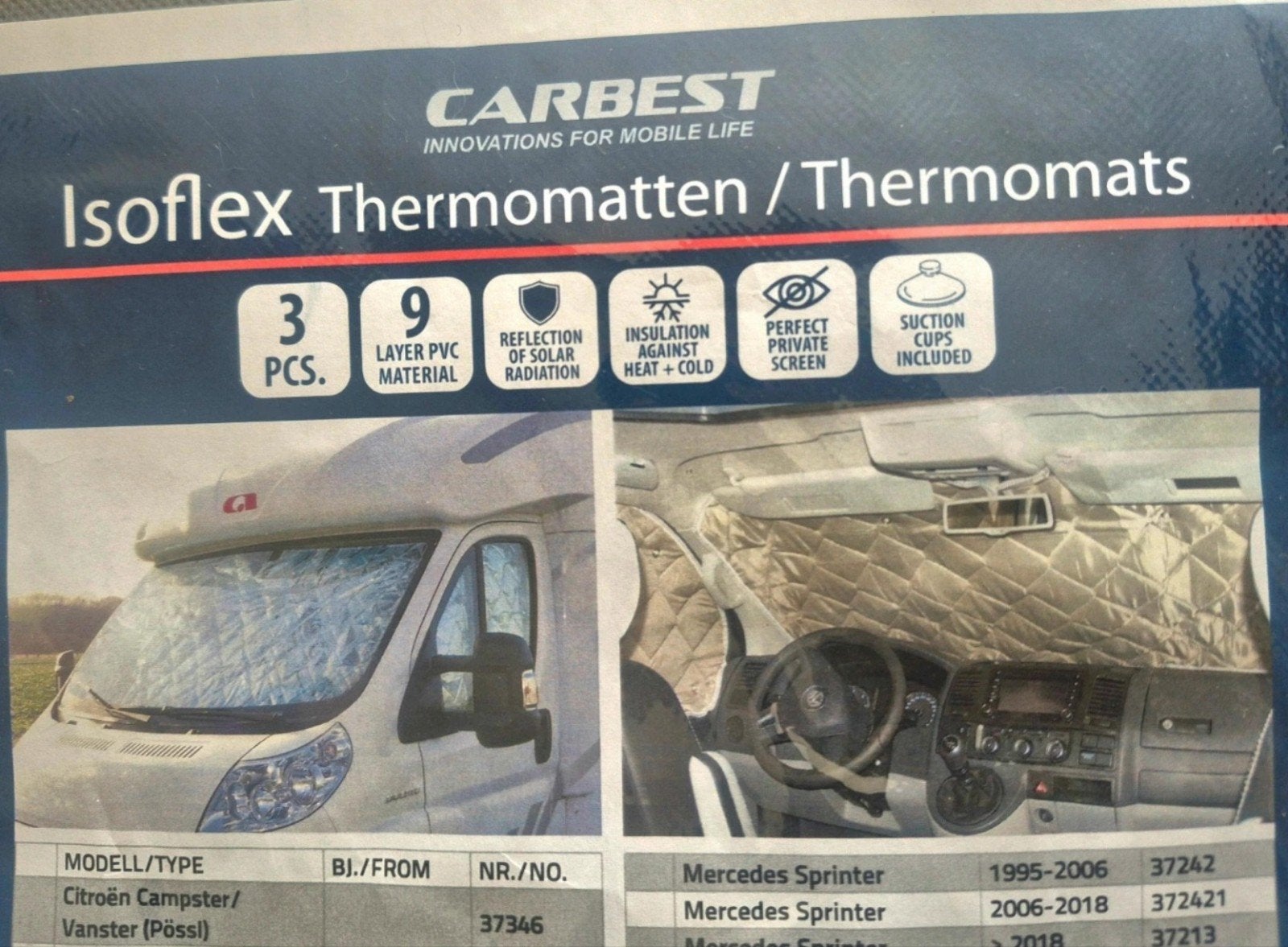 3-delige Thermische Raamisolatie Set voor Camper, Caravanes & Camping, Enlèvement ou Envoi