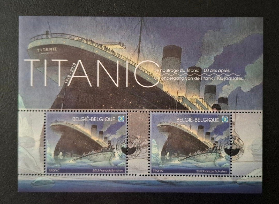 Belgique : COB 4228/29-BL200A ** Titanic 2012., Timbres & Monnaies, Enlèvement ou Envoi, Affranchi, Oblitération 1er jour, Avec timbre