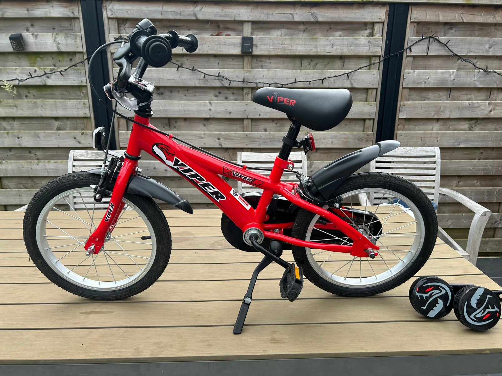 Kinderfiets Viper, Ophalen, Zijwieltjes, 16 tot 20 inch, Zo goed als nieuw