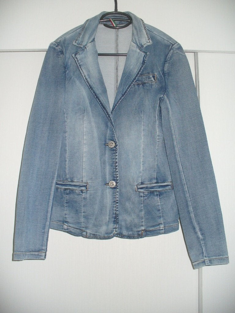 Jeans blazer maat 38, Maat 38/40 (M), Blauw, Ophalen of Verzenden, Zo goed als nieuw