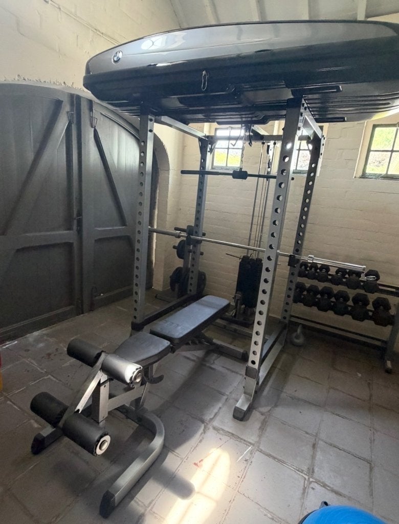 Professionele Body-Solid Homegym + 232,5 kg gewichten, Enlèvement, Comme neuf, Bras, Autres types