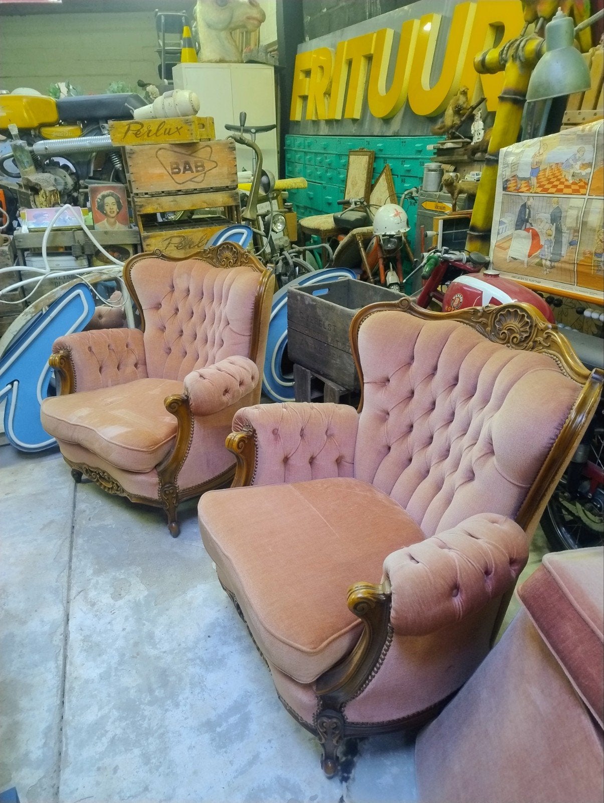 Barok XV 2 zetels,roze mooie patin. 150€ t stuk, Enlèvement