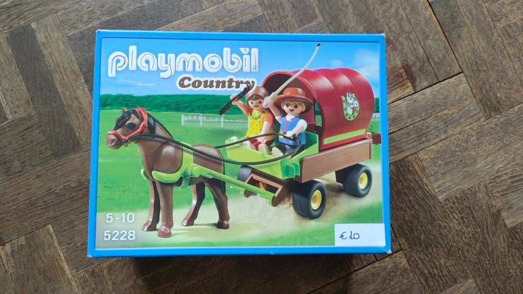 Playmobil country set paard met kar - 5228, Kinderen en Baby's, Speelgoed | Playmobil, Ophalen of Verzenden, Zo goed als nieuw