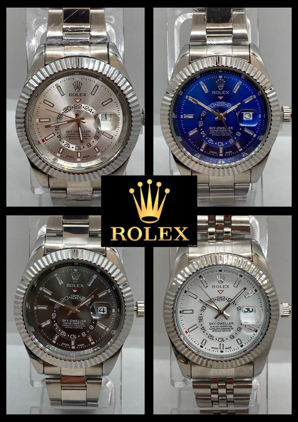 ROL Sky-Dweller SILVER quartz, Ophalen of Verzenden, Waterdicht, Nieuw, Zilver