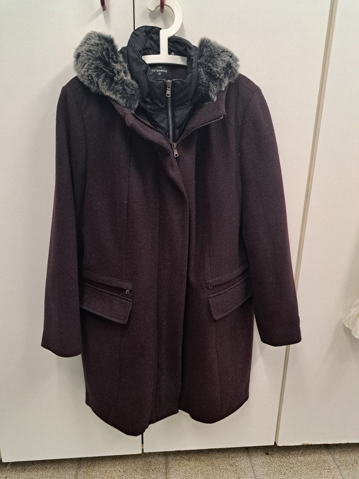 lange stoffen winterjas maat 48, Kleding | Dames, C&A, Ophalen of Verzenden, Zo goed als nieuw, Maat 46/48 (XL) of groter