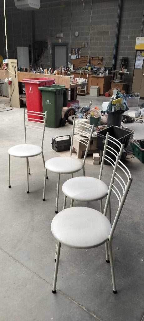 4 stoelen, Huis en Inrichting, Stoelen, Ophalen, Gebruikt, Wit, Vier