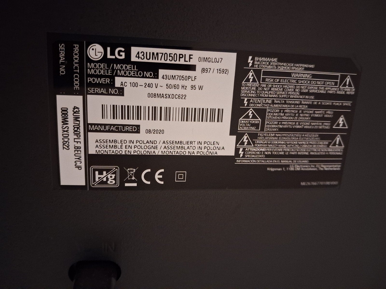 TV LG te koop, TV, Hi-fi & Vidéo, Télévisions, Enlèvement, Utilisé, LCD, LG
