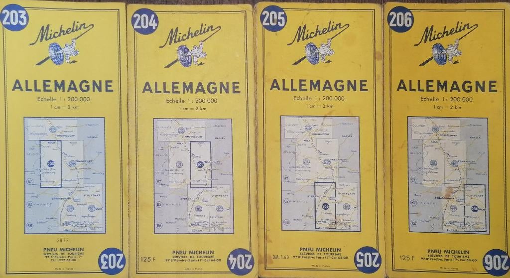 Wegenkaart met Michelin-banden Duitsland 1958, Boeken, Gelezen, Verzenden, Michelin, Landkaart