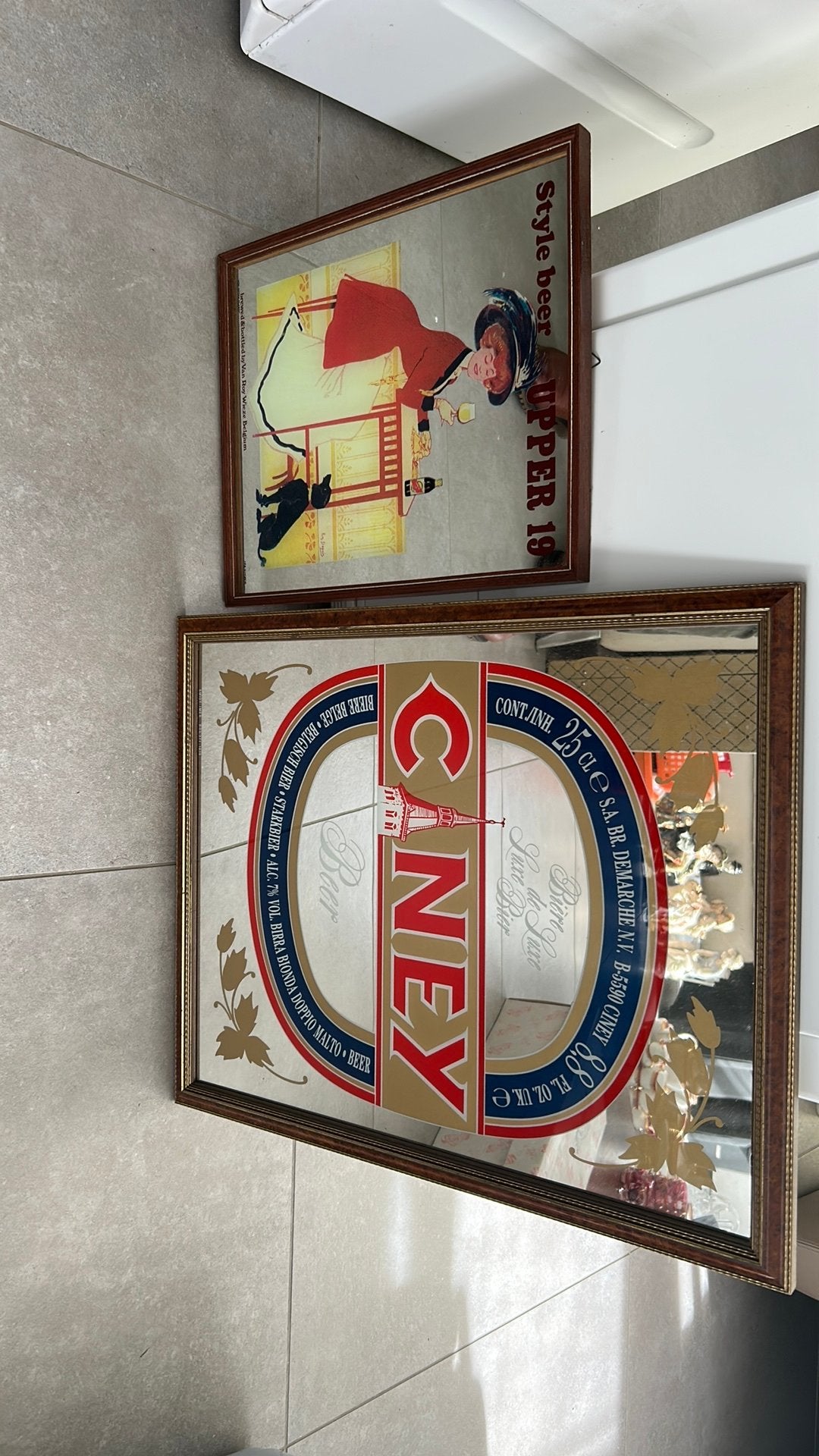 Set de 2 miroirs publicitaires pour la bière, Antiquités & Art, Enlèvement