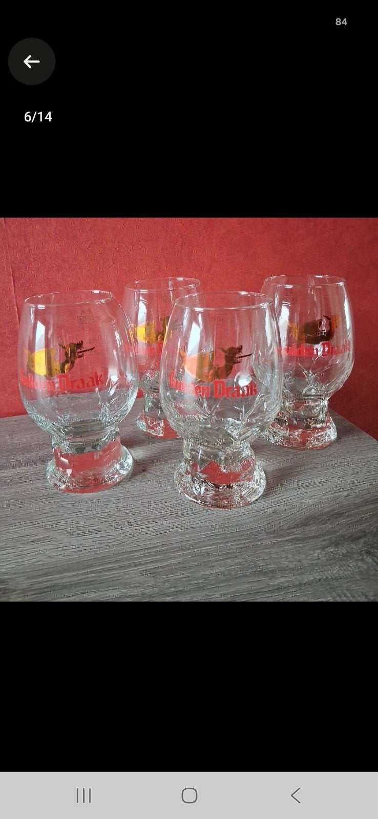Te koop 4 glazen 2.5 € stuk, Ophalen