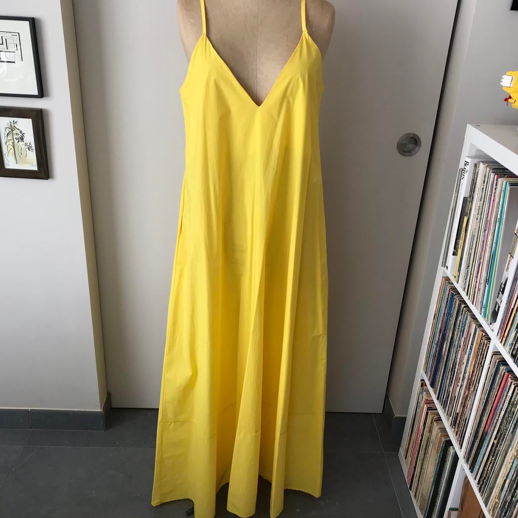 Lang geel zomerse jurk van Caliban, It 44, nieuwstaat, Kleding | Dames, Maat 38/40 (M), Geel, Nieuw, Ophalen of Verzenden