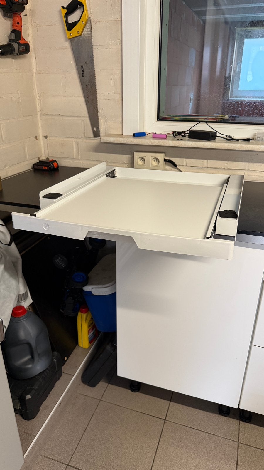 Tussenstukk wasmachine en droogkast, Elektronische apparatuur, 8 tot 10 kg, Ophalen, Zo goed als nieuw