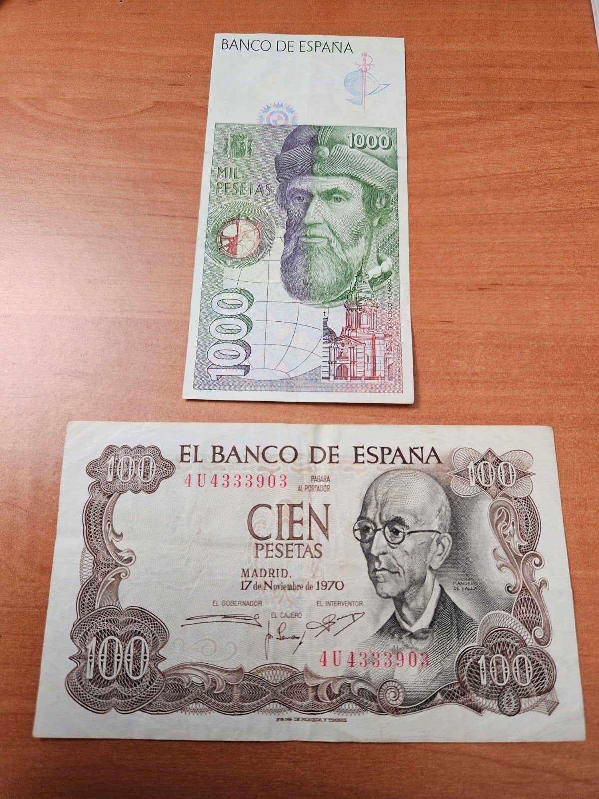 Set de 100 et 1000 pesetas pour l'Espagne, Enlèvement ou Envoi, Autres pays, Série