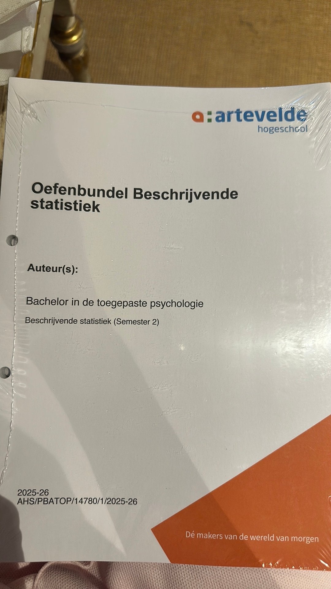 Oefenbundel beschrijvende statistiek Artevelde Hogeschool, Enlèvement ou Envoi, Neuf, Enseignement supérieur professionnel